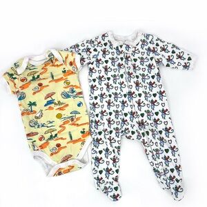 Roller Rabbit baby onesie bodysuit pajamas 0-3 months lot bundle monkey‎ beach
